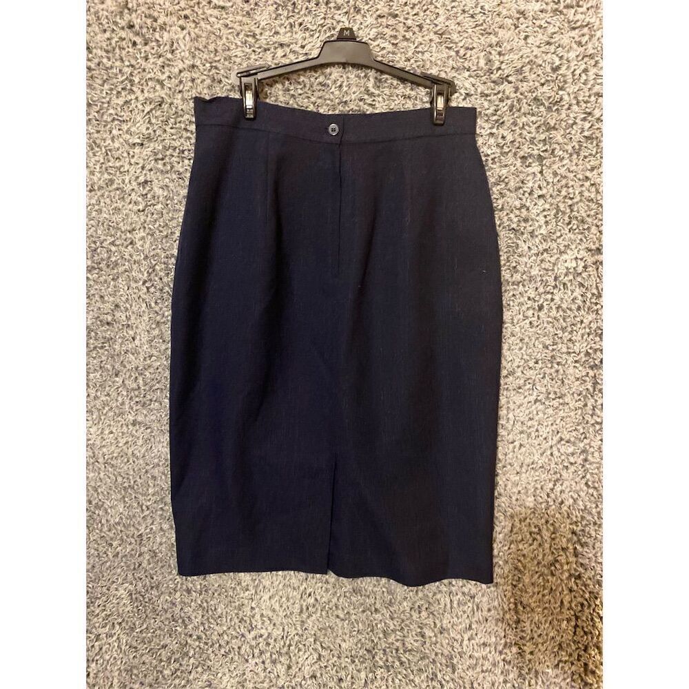 Karen Scott Women's Size 14 Navy Blue Pencil Skirt Knee Length Business